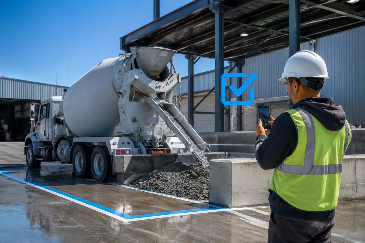 Facility operator confirming a completed material-recovery drop.